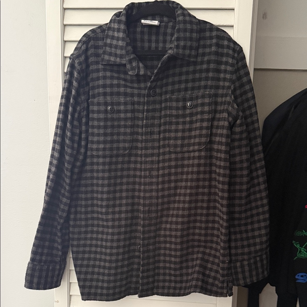 H&M Kids Black and Gray Checkered Button Down Shirt